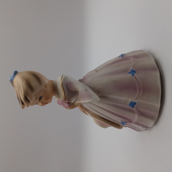 Vintage Porcelain Musical Girl in Big Pink Dress Schmid Brothers Made in Japan - Picture 4 of 6